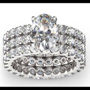 3pc Oval wedding set